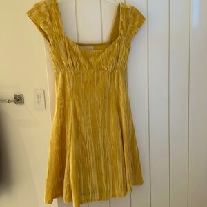 Urban Outfitters Uma Velvet Cap Sleeve Mini Dress